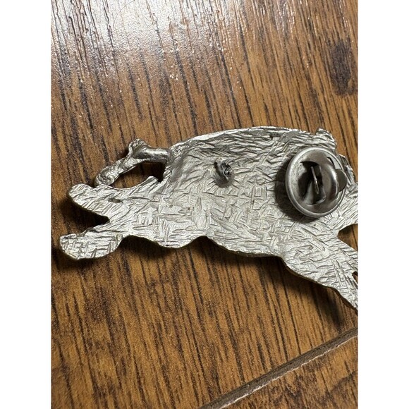 Vintage Silver Tone Wild Boar Brooch Pin Animal Pig - Picture 7 of 9